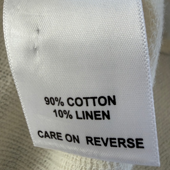 Billy Reid Shirt Women's Size Large Cream Long Sleeve Linen Blend Button Up - Picture 5 of 9